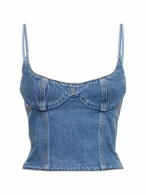 Denim Sleeveless Corset Top