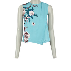 Diane Von Furstenberg Blue Floral Print Tank Top