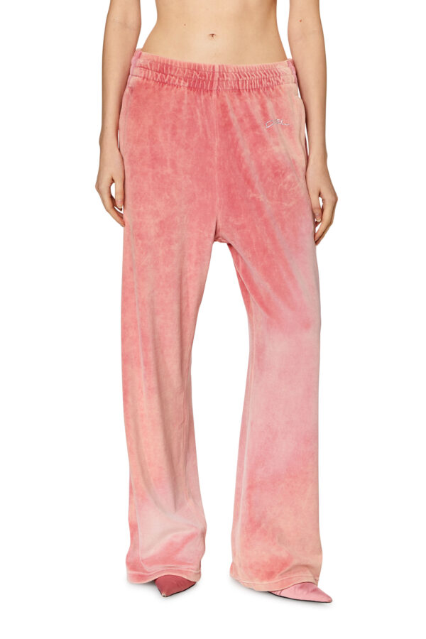 Diesel - Acid-wash chenille wide-leg sweatpants - Pants - Woman - Pink