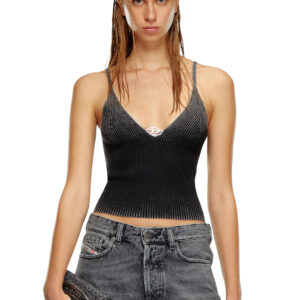 Diesel - Camisole in faded ribbed knit - Knitwear - Woman - Black