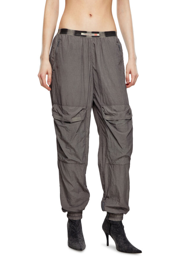 Diesel - Cargo pants in faded nylon - Pants - Woman - Grey