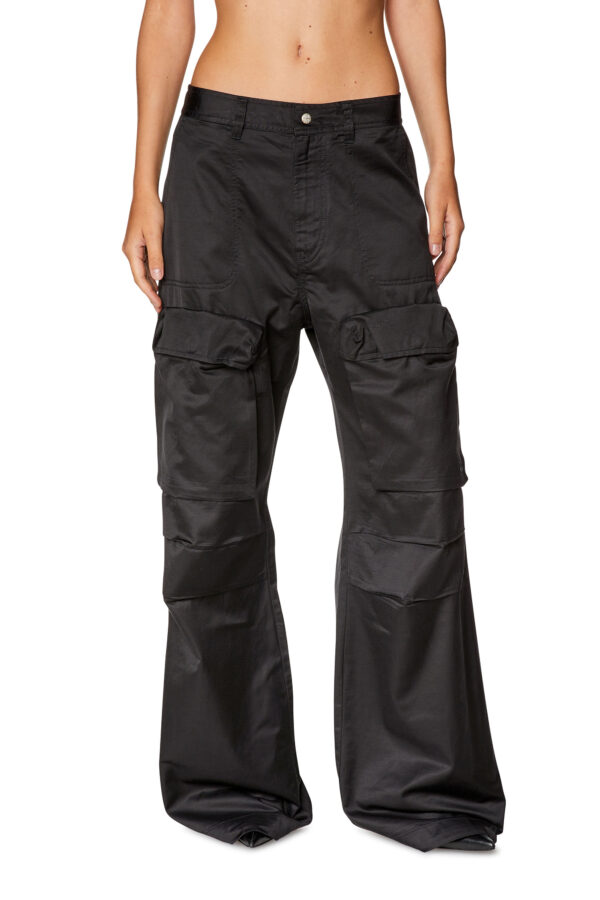 Diesel - Cargo pants in slub satin - Pants - Woman - Black