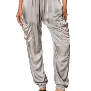 Diesel - Cargo pants in treated satin - Pants - Woman - Grey