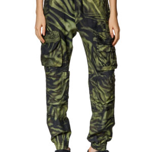 Diesel - Cargo pants in zebra-camo twill - Pants - Woman - Multicolor