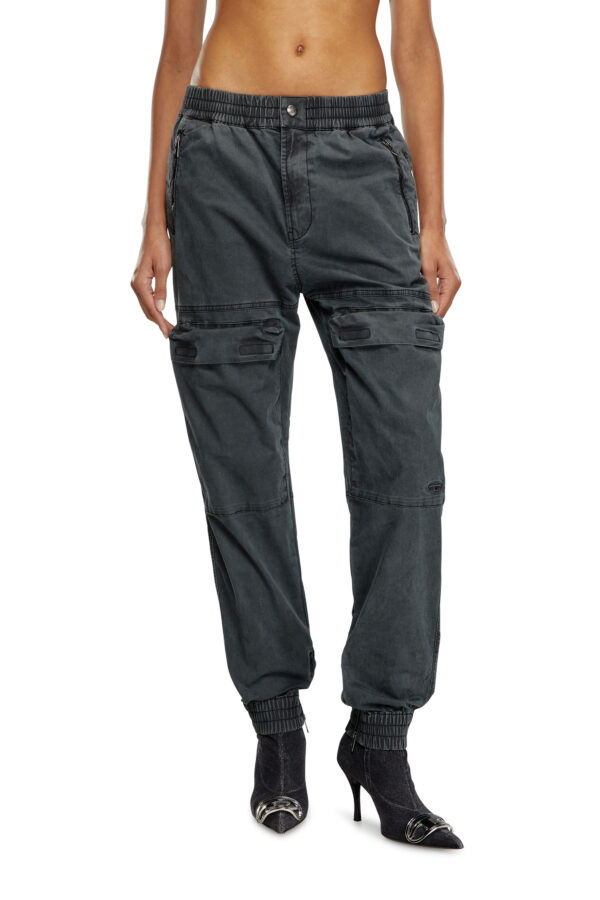 Diesel - Cargo track pants in micro-twill - Pants - Woman - Black