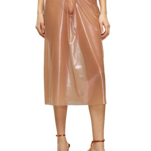 Diesel - Sheer midi skirt in shiny coated tulle - Skirts - Woman - Pink