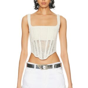 Dion Lee Crochet Suspend Corset Top in Ecru - Ivory. Size XS (also in ).