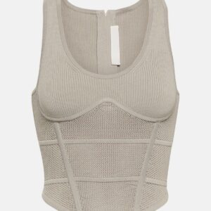 Dion Lee Cropped ribbed-knit bustier