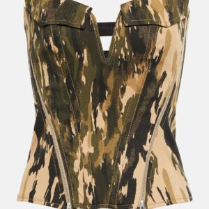 Dion Lee Printed twill corset top