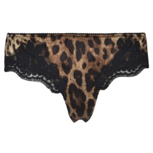 Dolce & Gabbana Animalier Print Lace Paneled Panties