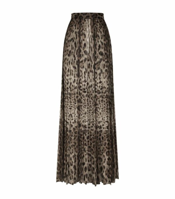 Dolce & Gabbana Leopard-Print Chiffon Culottes