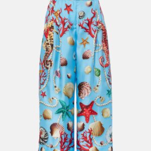 Dolce&Gabbana Capri printed high-rise silk culottes