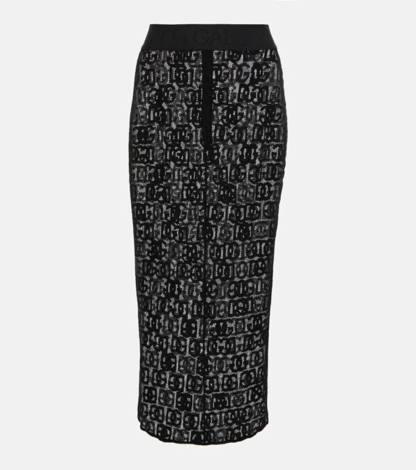 Dolce&Gabbana DG cotton-blend tulle midi skirt