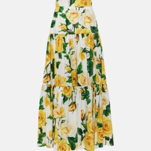 Dolce&Gabbana Floral tiered cotton maxi skirt