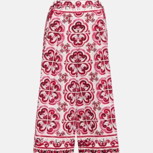 Dolce&Gabbana Printed high-rise cotton poplin culottes