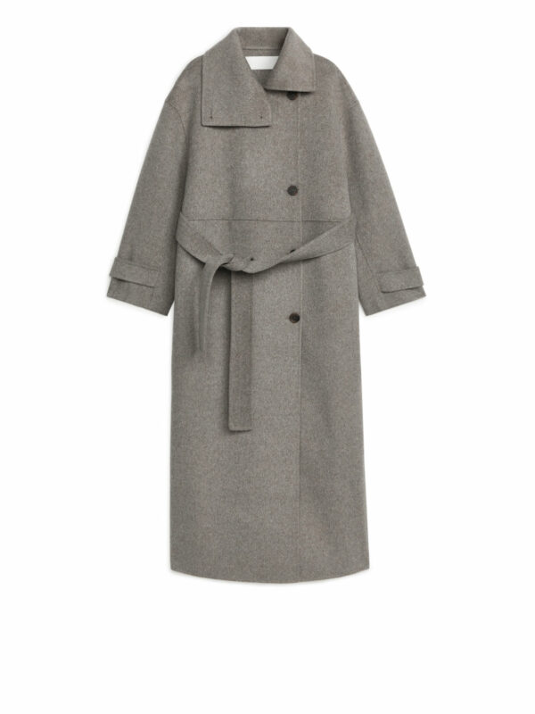 Double-Face Wool Coat - Brown