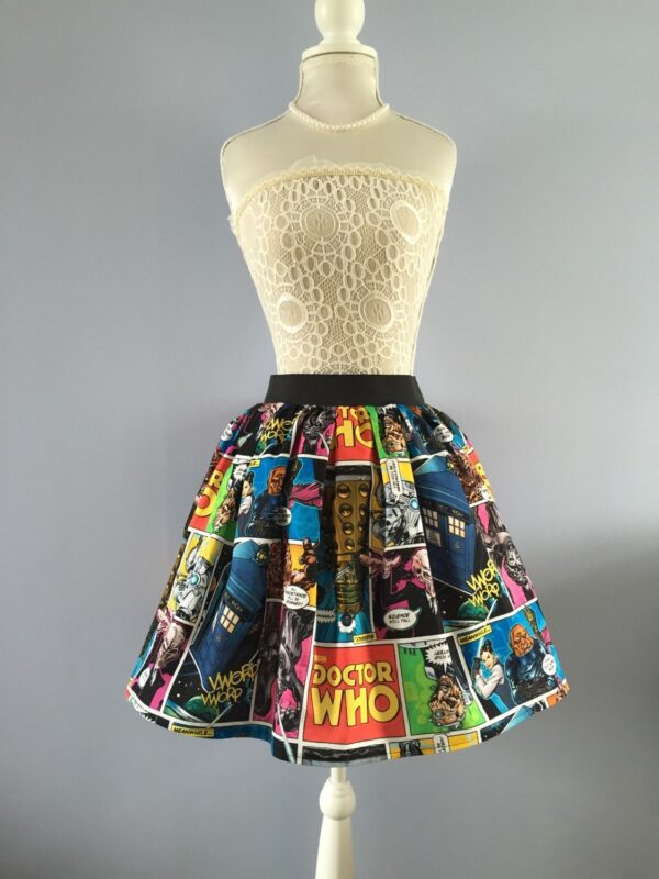 Dr Who Comic Strip Full Skater Style Skirt