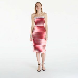 Dress Tommy Jeans Logo Tape Stripe Knee Lenght Tube Dress Red XS