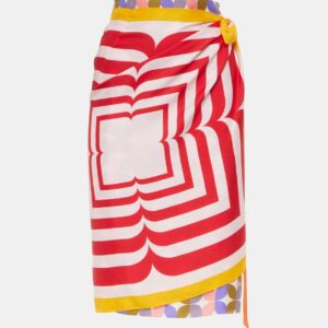 Dries Van Noten Printed silk wrap skirt