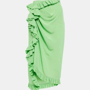 Dries Van Noten Ruffle-trimmed crêpe midi skirt