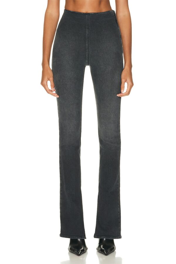 EB Denim Split Hem Jeggings in Gradeschool - Charcoal. Size XL (also in M, S).