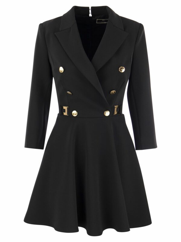 Elisabetta Franchi Robe-manteau In Double Crepe With Godet Skirt