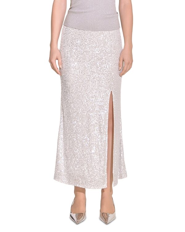 Endless Rose Front Slit Midi Sequin Skirt