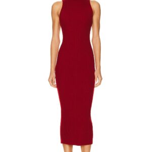 Enza Costa Rib Sleeveless Turtleneck Sweater Dress in Red - Red. Size S (also in ).