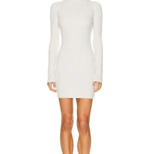 Enza Costa Rib Turtleneck Sweater Dress in Off White - White. Size S (also in L, M, XS).