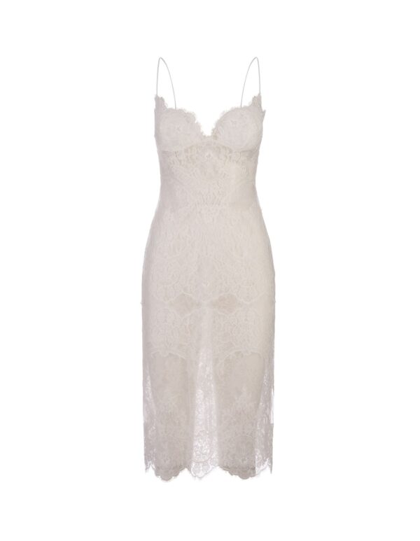 Ermanno Scervino All-over White Lace Lingerie Dress