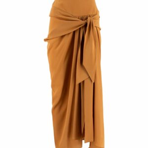 Ermanno Scervino Brown Silk Sarong Skirt