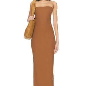 Eterne Tube Maxi Dress in Earth - Brown. Size XL (also in L, M).