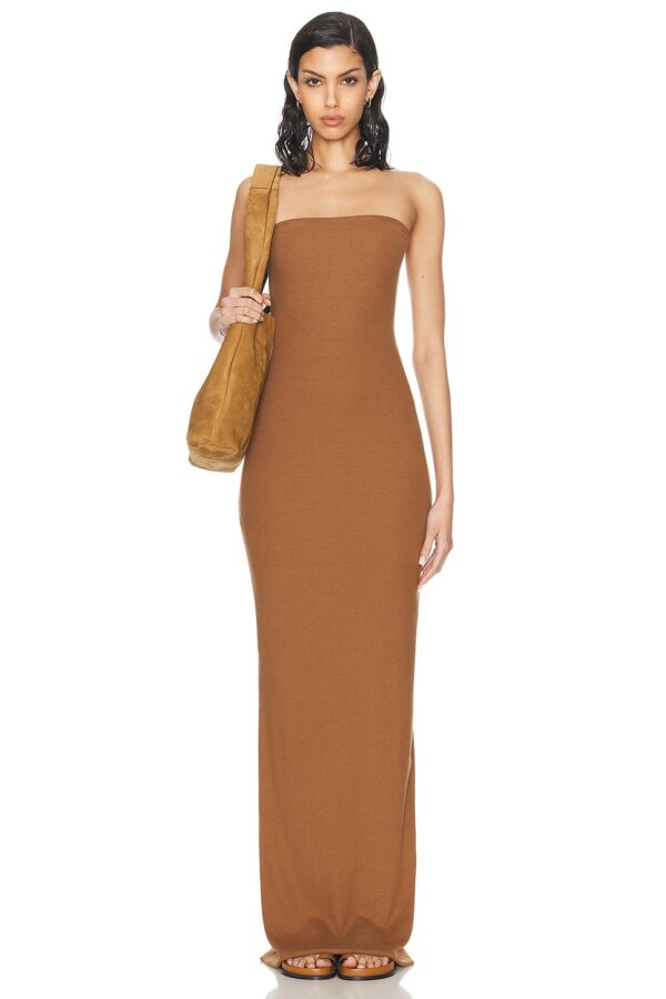 Eterne Tube Maxi Dress in Earth - Brown. Size XL (also in L, M).