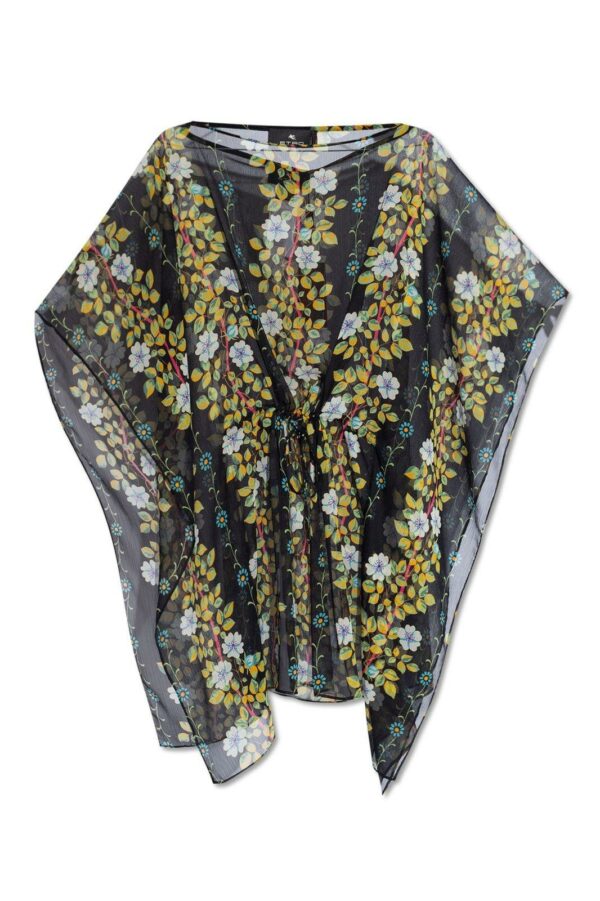 Etro Floral Printed Semi-sheer Kaftan Dress