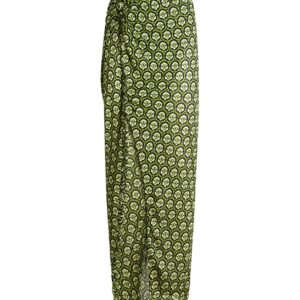 Etro Green Printed Jersey Sarong Skirt