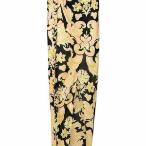 Etro Printed Black Jersey Sarong Skirt