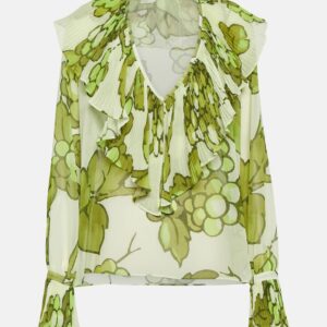 Etro Printed ruffle-embellished top