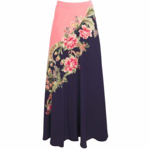 Etro Silk Floral Print Ruffle-Hem Skirt