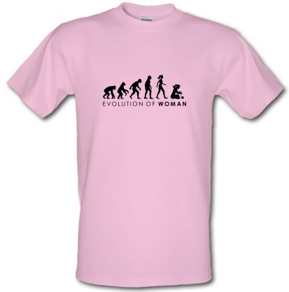 Evolution Of Woman Knitting male t-shirt.