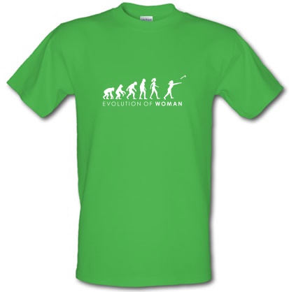 Evolution Of Woman Throwing Axe male t-shirt.