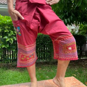 F30100 Handmade Embroidery Designs Thai Fisherman/Yoga Pants , Workout Pants