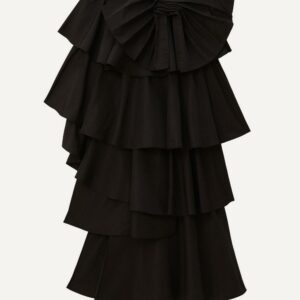 FARM Rio Women's Black Tiered Bow Detail Maxi-Skirt XS