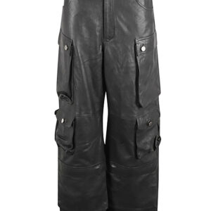 FERMAS.CLUB- Leather Cargo Pants