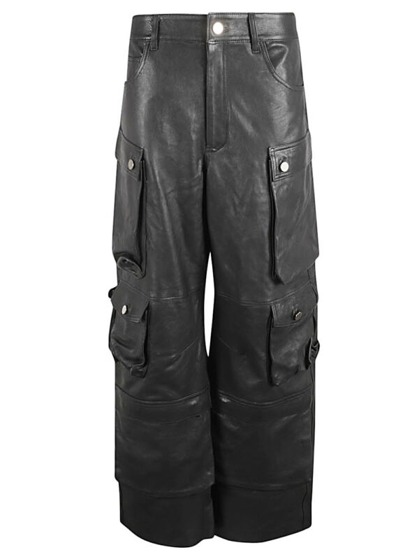 FERMAS.CLUB- Leather Cargo Pants