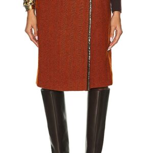 FWRD Renew Hermes Wrap Buckle Skirt in Orange. Size .