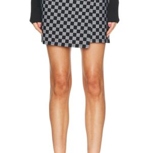 FWRD Renew Louis Vuitton Damier Wrap Skirt in Black. Size .