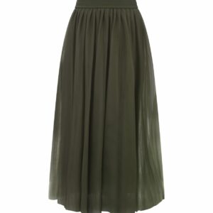 Fabiana Filippi Midi Tulle Skirt In Olive Green