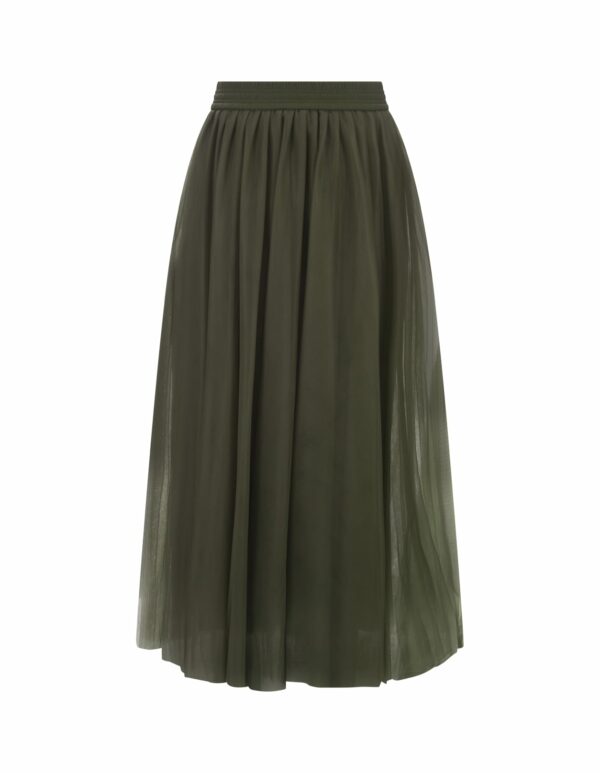 Fabiana Filippi Midi Tulle Skirt In Olive Green