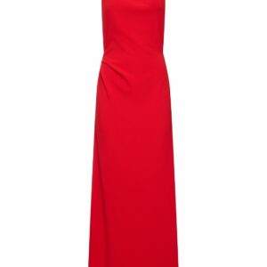 Faye Backless Matte Crepe Long Dress