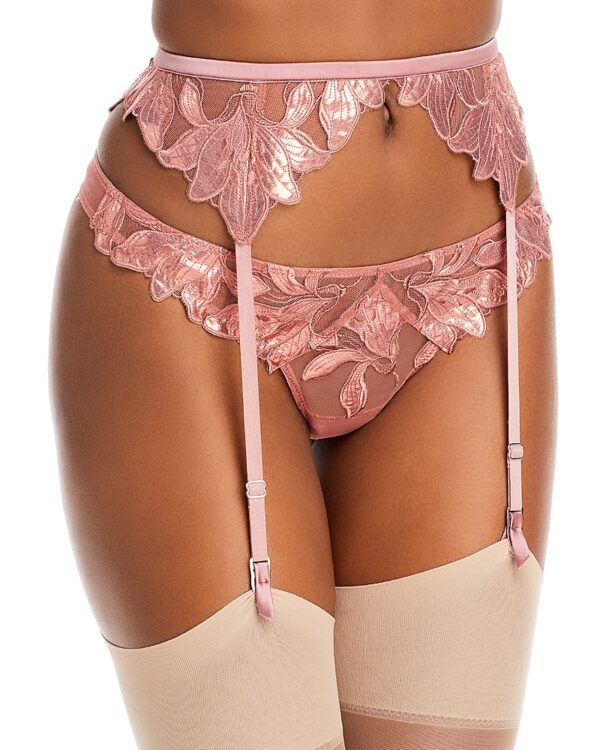 Fleur du Mal Foil Lily Garter Belt